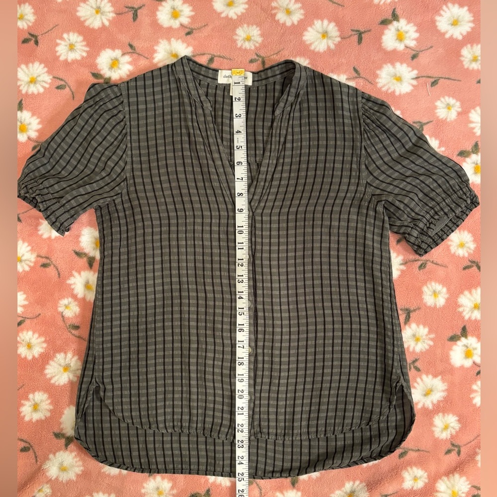 Anthropologie Cloth & Stone Puff Sleeve Linen Blend Button Down Top Size S EUC - Picture 8 of 10